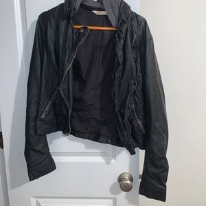HOLLISTER BLACK LEATHER JACKET